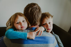 Vader met kinderen